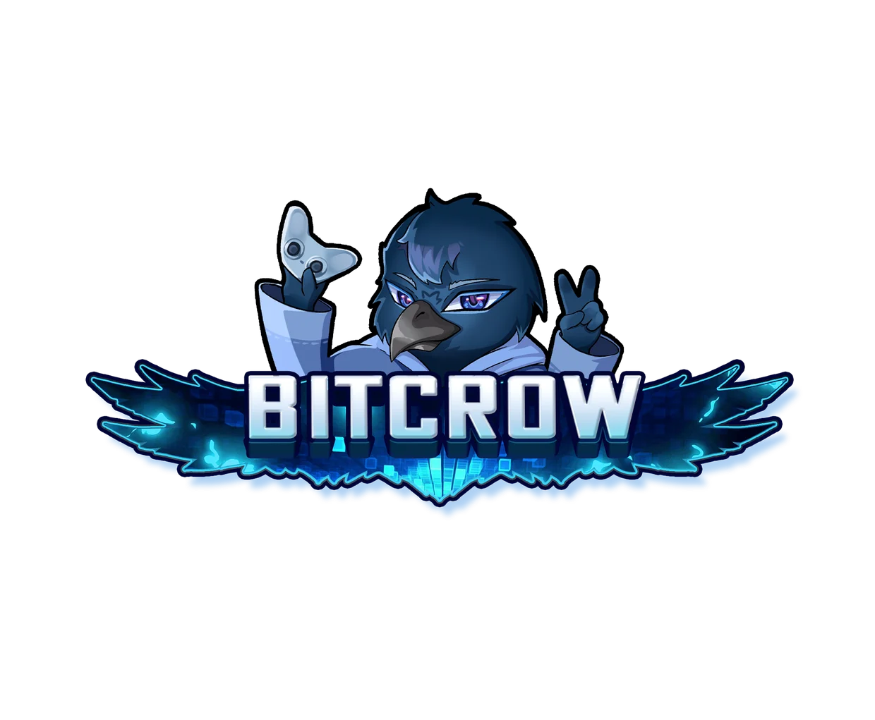 BITCROW-Maskottchen mit Logo